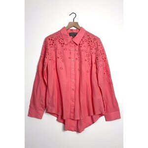 SUNDAY IN BROOKLYN Eyelet Button Down Shirt NEW